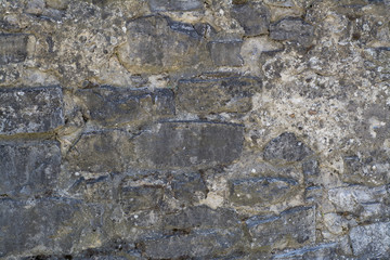 Wall of stone blocks