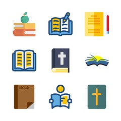 9 library icons set