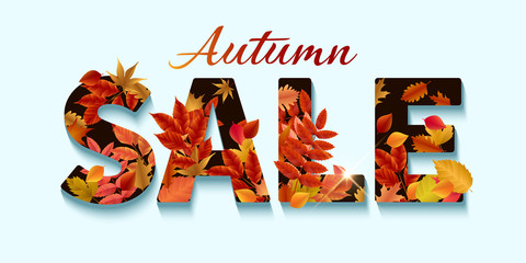 Bright banner for autumn sale