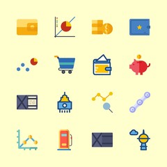 16 economy icons set