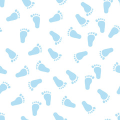 Seamless pattern with baby footprint, background, texture. vector illustration. - 218670803