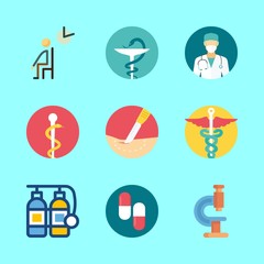 9 hospital icons set