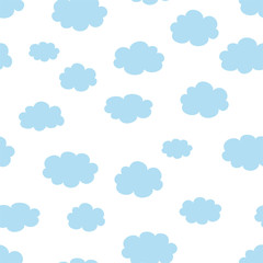 Seamless pattern with cartoon clouds