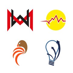 logo vector icons set. hospital logo, inspiration program logo, fashion home logo and bird farm logo in this set