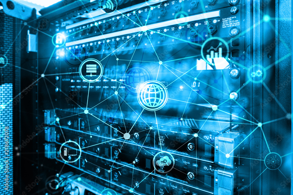 Aufkleber ict - information and telecommunication technology and iot - internet of things concepts. diagrams w