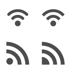 Set of wireless or wifi icons isolated on white background. Mobile interface signs in flat style. Vector illustration. EPS 10.