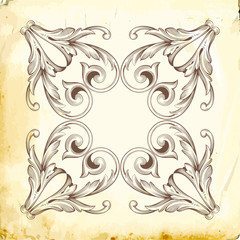 Fototapeta premium Vector baroque of vintage elements for design. 