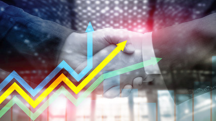 Financial growth arrows graph. Investment and trading concept.
