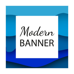 Modern banner. Vector illustration. Paper carving layer drop with shadow