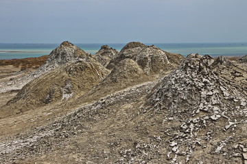 Mud volcanoes in the Gobustan region of Azerbaijan