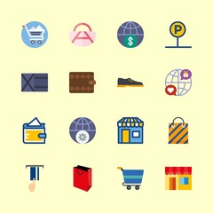 shopping icons set. adult, light, finance and futuristic graphic works