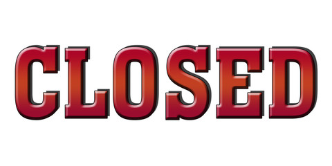 closed Red 3d banner Stamp logo