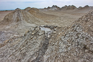 Mud volcanoes in the Gobustan region of Azerbaijan