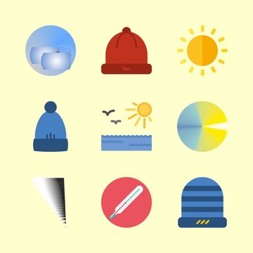 weather icons set. clothing, lightning, outdoors and snorter graphic works