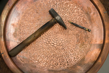 Example of Ottoman art patterns on metals
