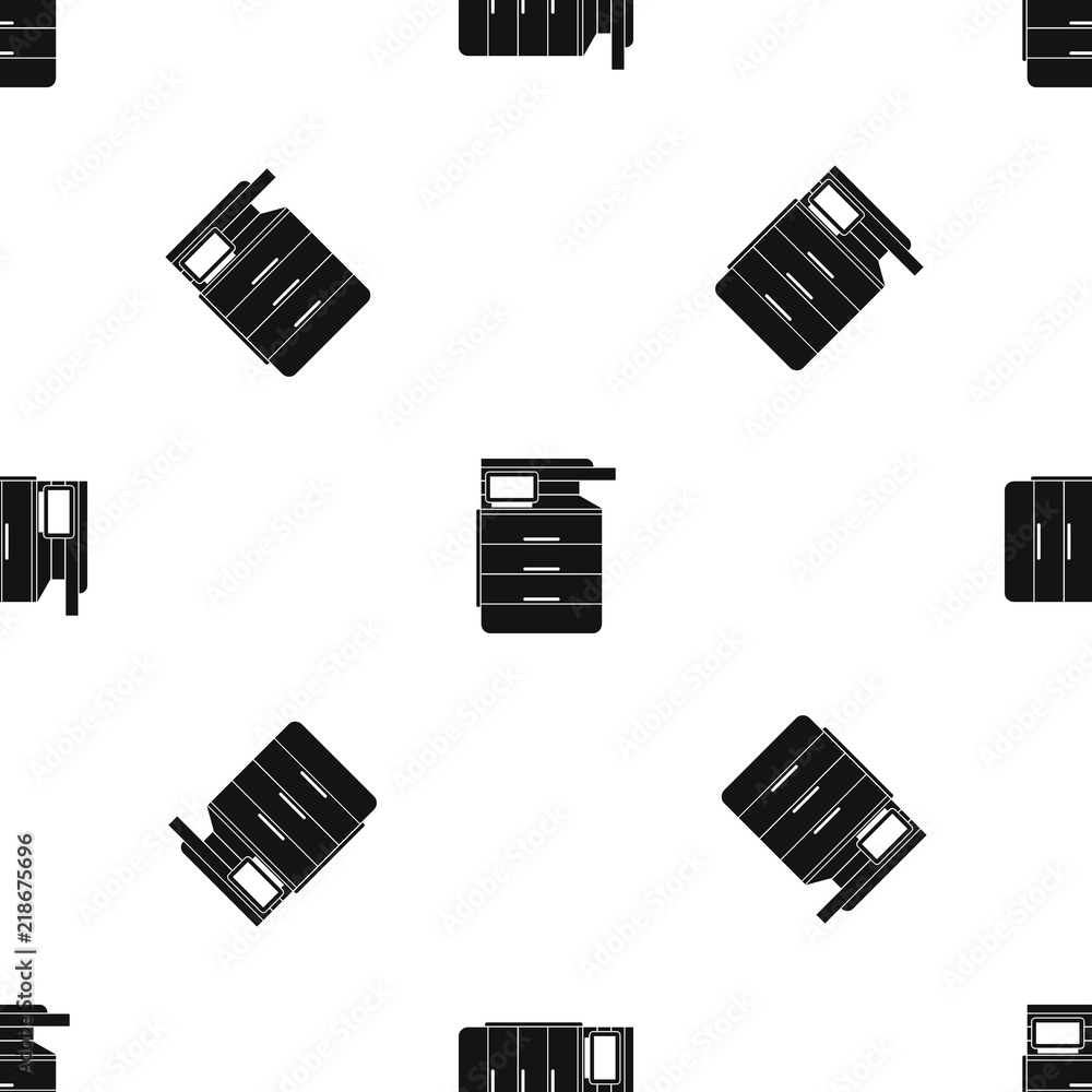Poster multipurpose device, fax, copier and scanner pattern repeat seamless in black color for any design. 