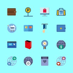 shopping icons set. tax, bottle, cars and isolated graphic works