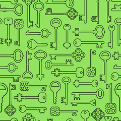 Seamless pattern with keys. Vector background.