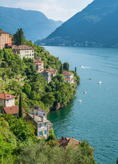 Fototapeta premium Scenic sight in Nesso, beautiful village on Lake Como, Lombardy, Italy.
