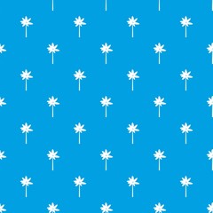 Palm woody plant pattern repeat seamless in blue color for any design. Vector geometric illustration