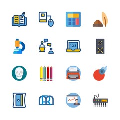 education icons set. practicing, overhead, summit and publish graphic works