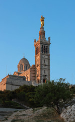The historic church Notre Dame de la Garde of Marseille in South France .