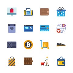 shopping icons set. indoors, electronic, composition and pink graphic works