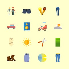 16 summer icons set