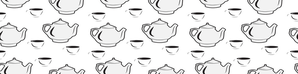 Background, teapot with a cup in white tones