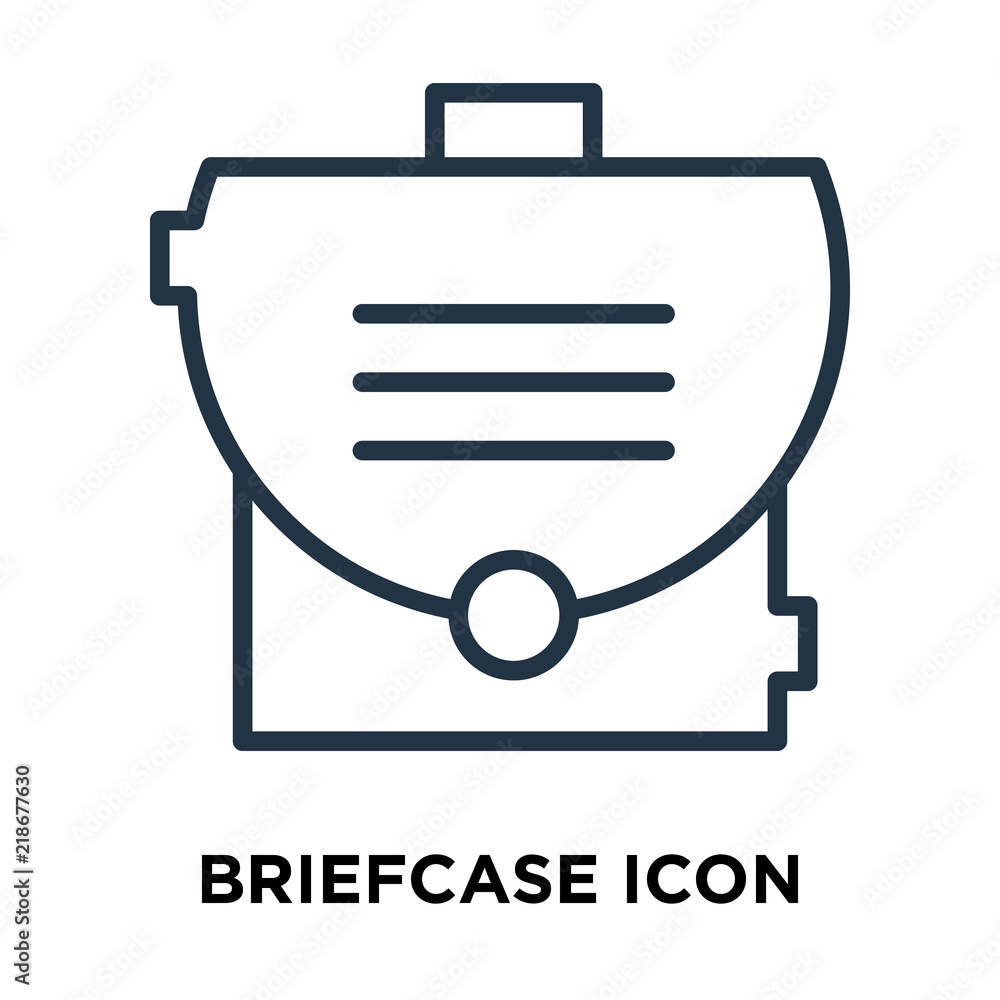 Poster briefcase icon vector isolated on white background, briefcase sign , line symbol or linear element d