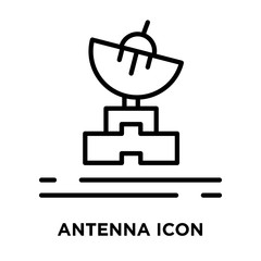 Antenna icon vector isolated on white background, Antenna sign , line symbol or linear element design in outline style