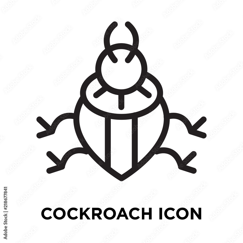 Poster cockroach icon vector isolated on white background, cockroach sign , line symbol or linear element d