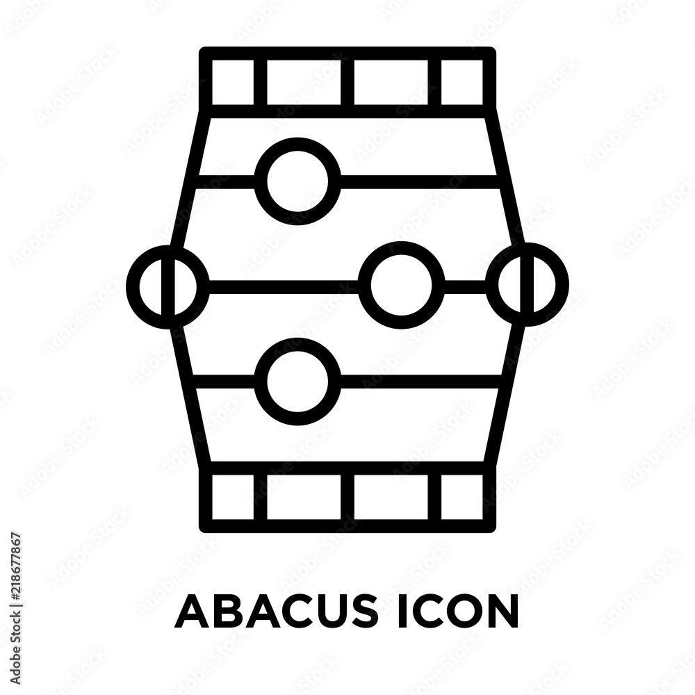 Poster abacus icon vector isolated on white background, abacus sign , line symbol or linear element design 
