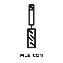 File icon vector isolated on white background, File sign , line symbol or linear element design in outline style