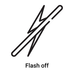 Flash off icon vector isolated on white background, Flash off sign , line or linear symbol and sign design in outline style