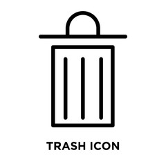 trash icons isolated on white background. Modern and editable trash icon. Simple icon vector illustration.