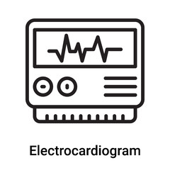 Electrocardiogram icon vector isolated on white background, Electrocardiogram sign , line or linear symbol and sign design in outline style