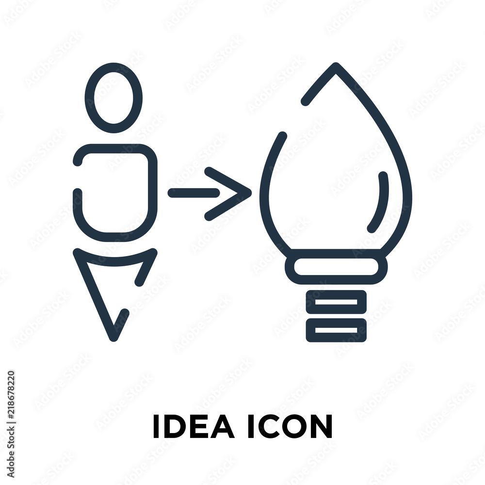 Poster idea icon vector isolated on white background, idea sign , line symbol or linear element design in o