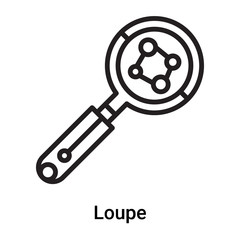Obraz premium Loupe icon vector isolated on white background, Loupe sign , line or linear symbol and sign design in outline style