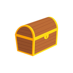 Closed chest box. Vector.