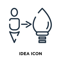 Idea icon vector isolated on white background, Idea sign , line symbol or linear element design in outline style