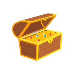 Chest box. Gold. Vector.