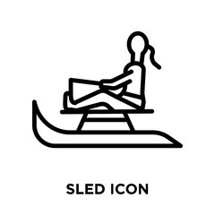 sled icon on white background. Modern icons vector illustration. Trendy sled icons