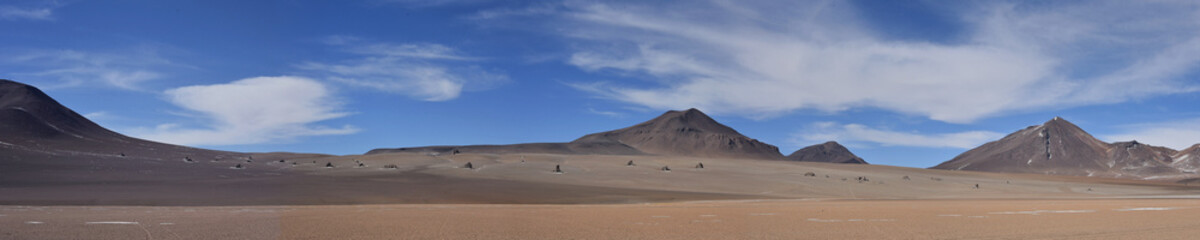 Rock formations and volcanic landscapes of the Salvador Dali Desert, Reserva Eduardo Avaroa, Sud Lipez province, Bolivia