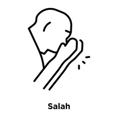 Salah icon vector isolated on white background, Salah sign , thin line design elements in outline style