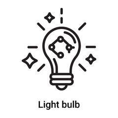 Light bulb icon vector isolated on white background, Light bulb sign , line or linear symbol and sign design in outline style