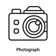 Photograph icon vector isolated on white background, Photograph sign , line or linear symbol and sign design in outline style