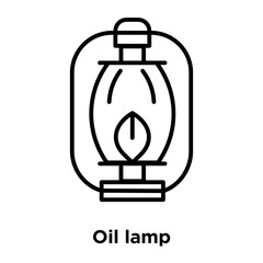 Oil lamp icon vector isolated on white background, Oil lamp sign , thin line design elements in outline style