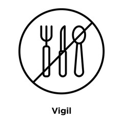 Vigil icon vector isolated on white background, Vigil sign , thin line design elements in outline style