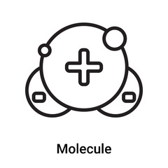 Molecule icon vector isolated on white background, Molecule sign , line or linear symbol and sign design in outline style